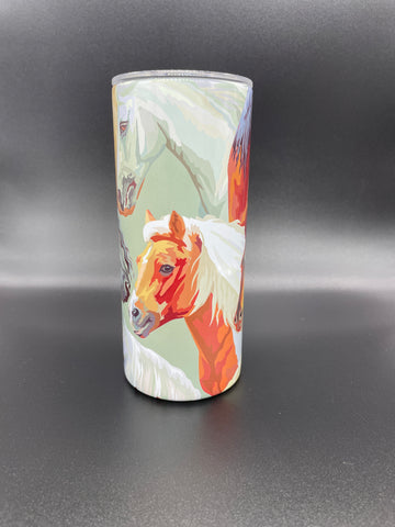 Realistic Horse Heads Collage Tumbler