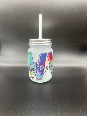 West Virginia Tye Dye Jar