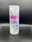 Pastel Succulent Splatter Tumbler