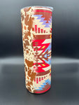 Aztec Cow Print Tumbler