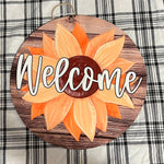 Sunflower Welcome Door Round